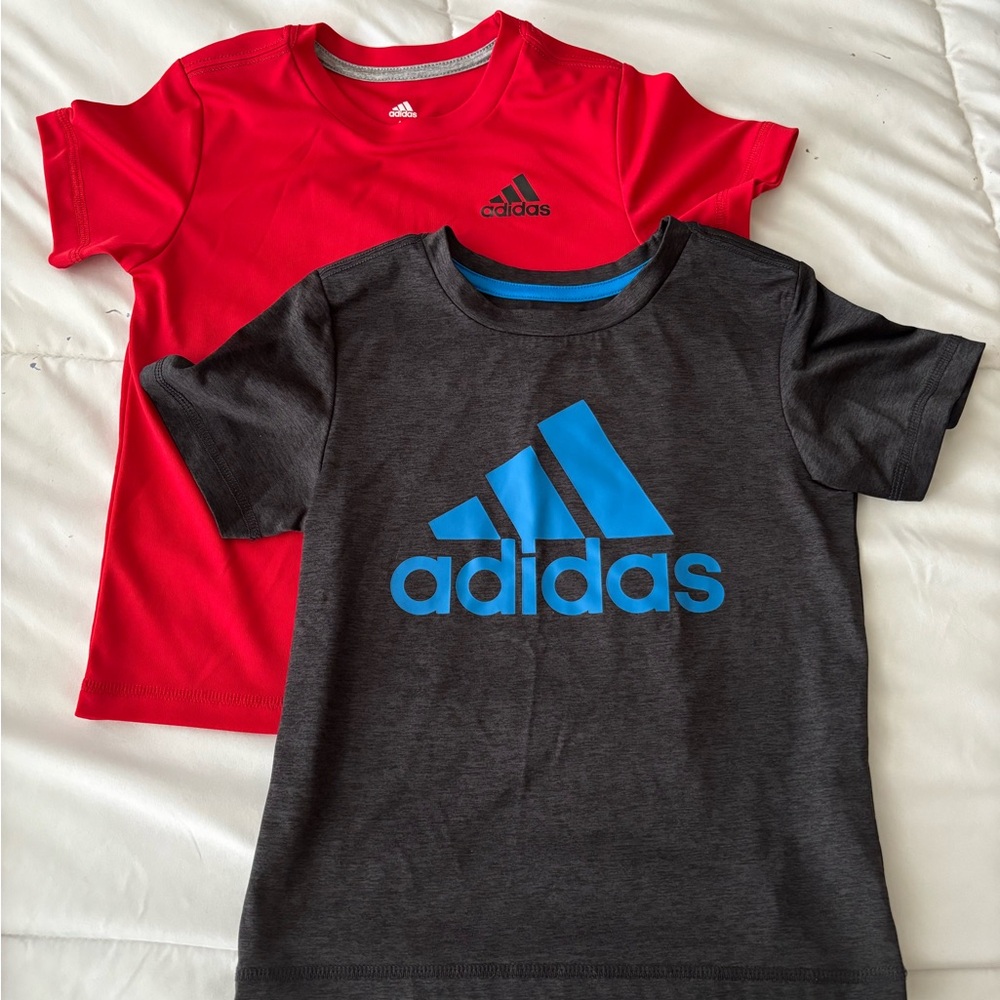 Adidas 4T Dri-fit Summer Shirt and Short Kids Red and Gray T-Shirts